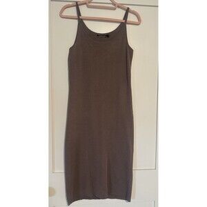 Peruvian Connection M Spaghetti Strap Knit Dress Midi Body-skimming Pima Chic